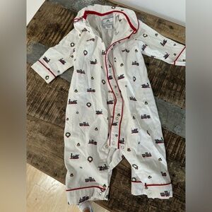 Petite Plume Christmas rompers size 6-12 months. Pajamas